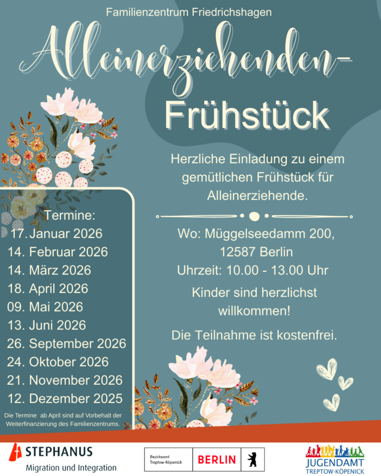 Frühstück für Alleinerziehende im Familienzentrum Friedrichshagen