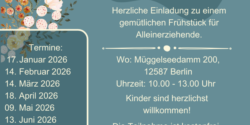 Frühstück für Alleinerziehende im Familienzentrum Friedrichshagen